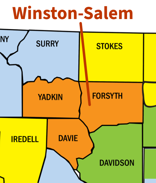 Winston Salem franchise area map.